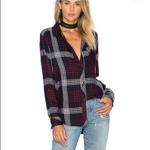 NWOT Rails Hunter Indigo Merlot Button Down Shirt